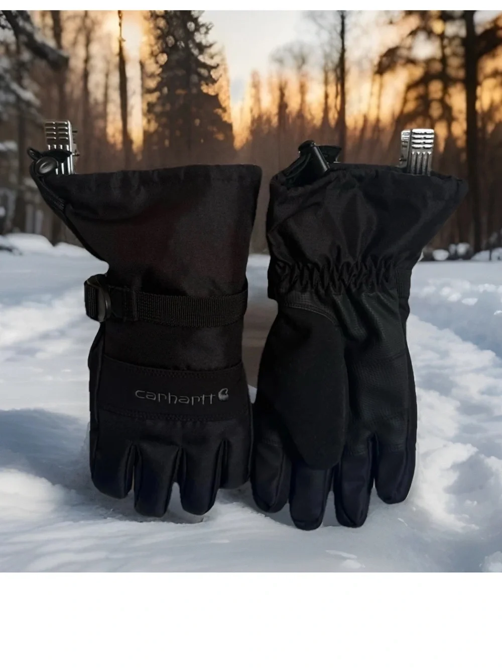 Carhartt Gloves KIDS X LARGE Waterproof Insulated Gauntlet Black MENS SMALL
